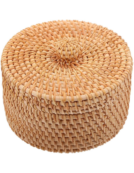 Cesta de Almacenamiento Redonda Cabilock con Tapa 15x8cm