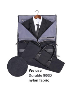 Bolsa de viaje convertible Modoker 45L, lona negra, resistente al agua 2