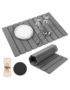 Alfombrilla de Secado Plegable Dryova 60x39 cm Gris Antideslizante