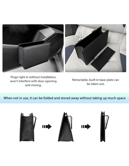 Basurero de Coche FSTURIOS Beige Plegable Impermeable 20.5x6.5x14 cm