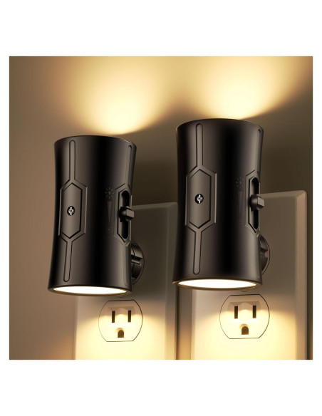 Luces Nocturnas LED Sujeet con Sensor Crepúsculo 3000K - Paquete de 2 Luces Nocturnas LED Sujeet con Sensor Crepúsculo 3000K - Paquete de 2