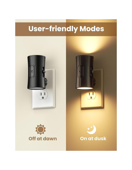 Luces Nocturnas LED Sujeet con Sensor Crepúsculo 3000K - Paquete de 2 Luces Nocturnas LED Sujeet con Sensor Crepúsculo 3000K - Paquete de 2