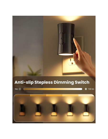 Luces Nocturnas LED Sujeet con Sensor Crepúsculo 3000K - Paquete de 2 Luces Nocturnas LED Sujeet con Sensor Crepúsculo 3000K - Paquete de 2