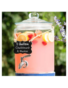 Dispensador de Bebidas de Vidrio Le'raze 3.78L con Grifo Inoxidable