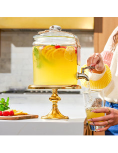 Dispensador de Bebidas de Vidrio Le'raze 3.78L con Grifo Inoxidable 2