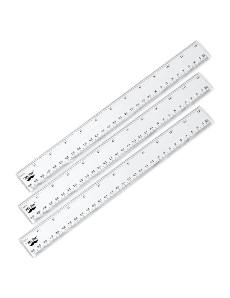 Reglas de Plástico Mr. Pen 30.48 cm Paquete de 3 Transparentes Reglas de Plástico Mr. Pen 30.48 cm Paquete de 3 Transparentes
