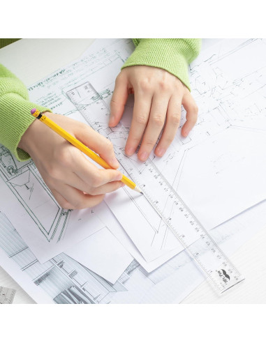 Reglas de Plástico Mr. Pen 30.48 cm Paquete de 3 Transparentes