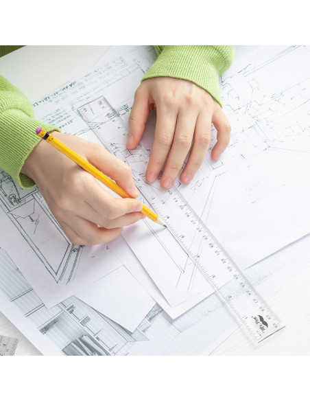 Reglas de Plástico Mr. Pen 30.48 cm Paquete de 3 Transparentes Reglas de Plástico Mr. Pen 30.48 cm Paquete de 3 Transparentes