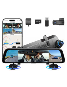 Cámara de Espejo Retrovisor Gloryes A980 360 con GPS y Wi-Fi