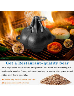 Asador de Humo y Ajo BOLVOUD de Hierro Fundido 18.8x15.5 cm 2