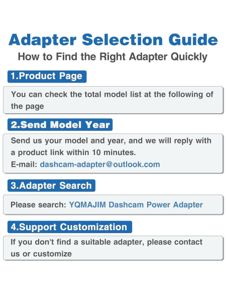 Adaptador de Alimentación YQMAJIM para Dashcam Honda y Acura