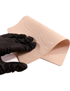 5 Piezas Piel de Práctica Doble Cara Silicona Tatuaje Cejas 2