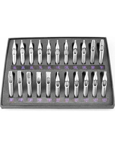 Kit de Puntas de Tatuaje 22 Pcs Acero Inoxidable 304 con Cepillo 2