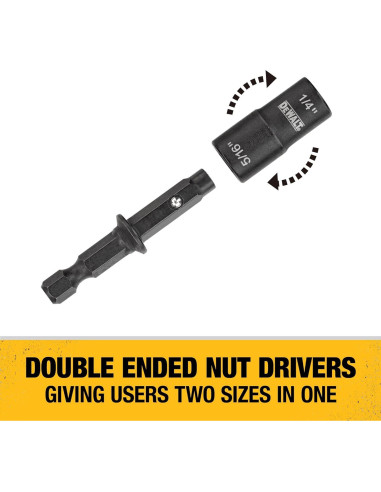 Controlador de Tuercas Doble Extremo DEWALT 1/4" y 5/16"