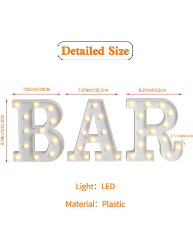 Luces de Letras LED Rdutuok para Decoración de Bar y Fiesta