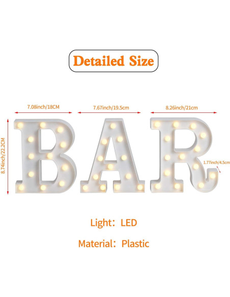 Luces de Letras LED Rdutuok para Decoración de Bar y Fiesta