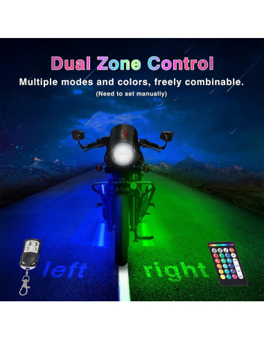 Kit de Luces LED para Motocicleta LD DARKEAGLE 24 Piezas RGB
