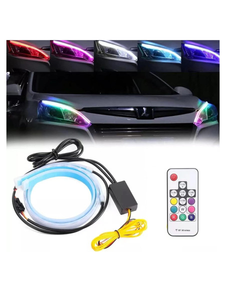 Tira de luz LED CoCsmart 61cm RGB a prueba de agua 2 piezas