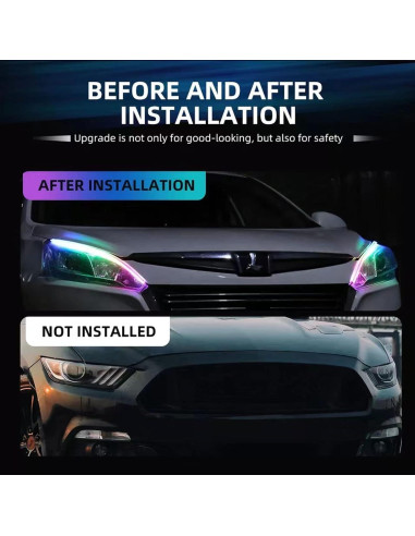 Tira de luz LED CoCsmart 61cm RGB a prueba de agua 2 piezas