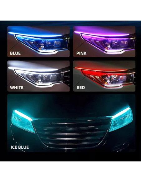 Tira de luz LED CoCsmart 61cm RGB a prueba de agua 2 piezas