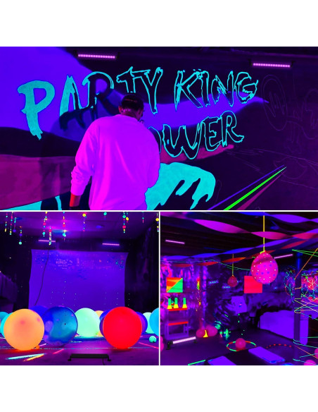 Barra de luz negra LED Lamvip 38W - Paquete de 2, 34.5x7.3x3.4cm Barra de luz negra LED Lamvip 38W - Paquete de 2, 34.5x7.3x3.4cm