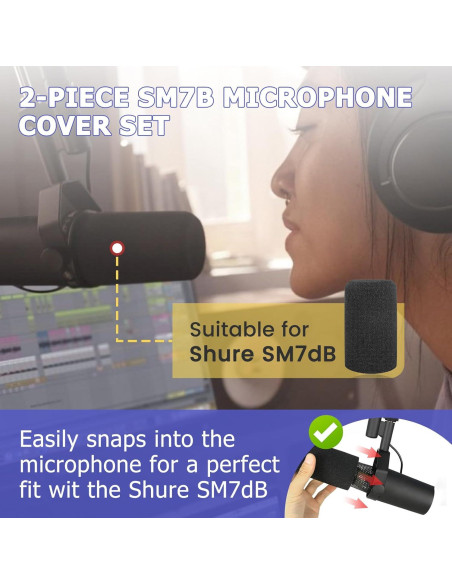 Filtro Pop de Espuma para Micrófono Shure SM7B - 2 Piezas