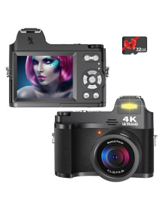 Cámara Digital 4K Rumyums 48MP con Pantalla de 3" y Zoom 18x