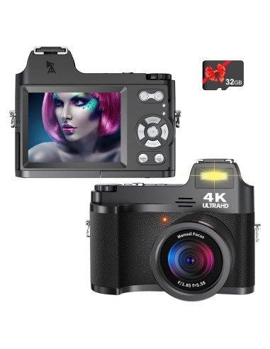 Cámara Digital 4K Rumyums 48MP con Pantalla de 3" y Zoom 18x