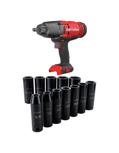 Llave de Impacto Inalámbrica Craftsman V20 1/2" (12.7 mm) 12 Piezas