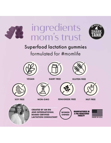 Gomitas de Lactancia Boobie Bears 60 Unidades - Aumento Leche, Inmunidad y Cabello