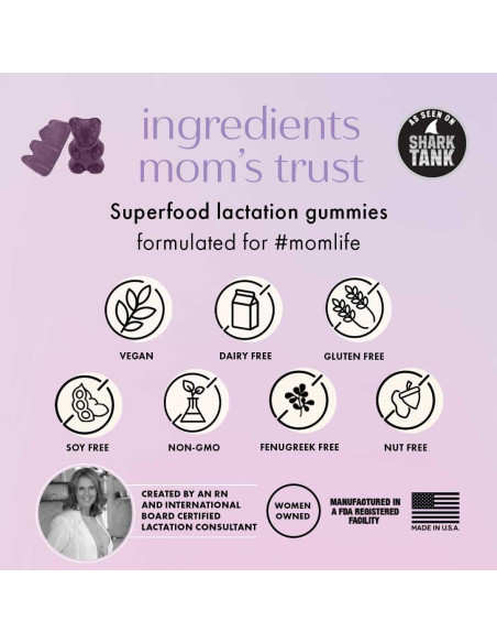 Gomitas de Lactancia Boobie Bears 60 Unidades - Aumento Leche, Inmunidad y Cabello