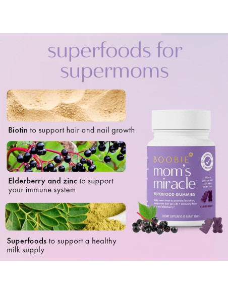 Gomitas de Lactancia Boobie Bears 60 Unidades - Aumento Leche, Inmunidad y Cabello