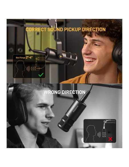 Micrófono Dinámico XLR MAONO PD100S con Brazo Soporte