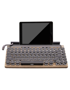 Teclado Mecánico Retro Bluetooth Inalámbrico 83 Teclas Madera