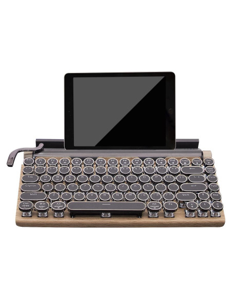 Teclado Mecánico Retro Bluetooth Inalámbrico 83 Teclas Madera