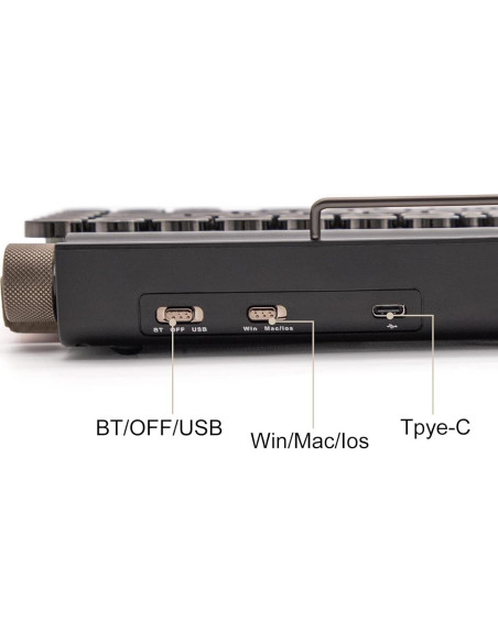 Teclado Mecánico Retro Bluetooth Inalámbrico 83 Teclas Madera