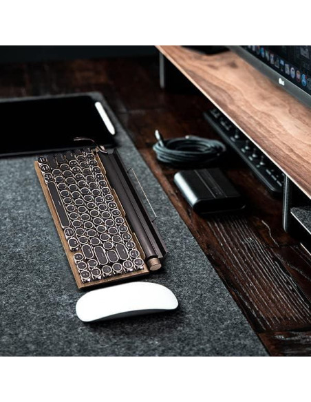 Teclado Mecánico Retro Bluetooth Inalámbrico 83 Teclas Madera