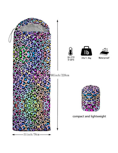 Saco de dormir Datura home 230x80 cm Leopardo 3 estaciones