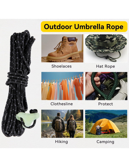 Cuerdas de Tienda HIKEMAN 4m Reflectantes 2mm UHMWPE Camping