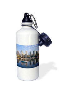 Botella de Agua Deportiva 3dRose 621 ml Blanca con Clip