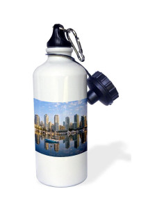 Botella de Agua Deportiva 3dRose 621 ml Blanca con Clip 2