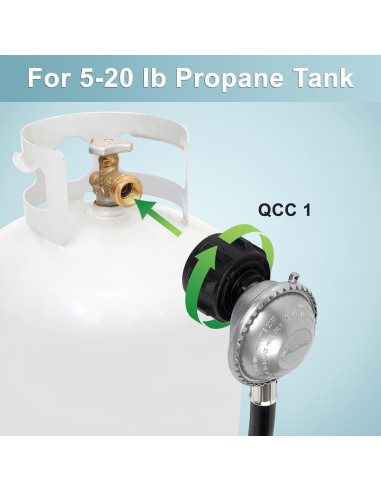 Regulador de Gas SHINESTAR 3FT con Manguera y Conector 3/8"