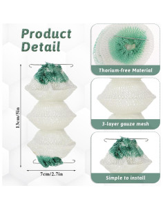 12 Capuchones de Linterna de Gas Piriuuo 3 Capas Verde y Blanco 2