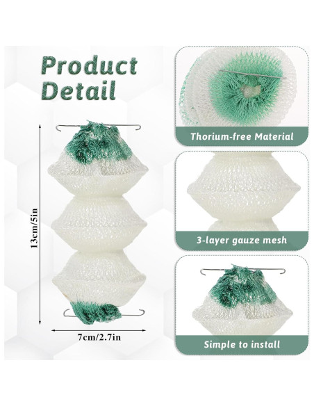 12 Capuchones de Linterna de Gas Piriuuo 3 Capas Verde y Blanco