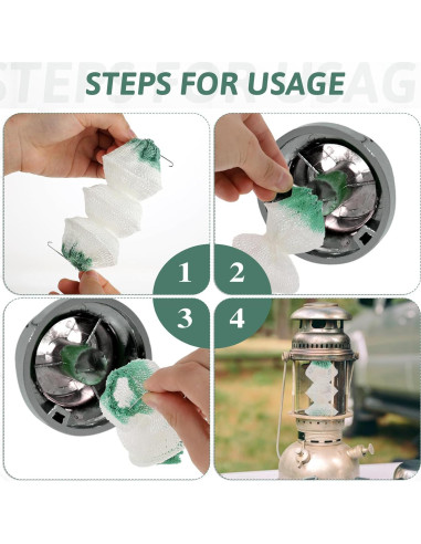 12 Capuchones de Linterna de Gas Piriuuo 3 Capas Verde y Blanco