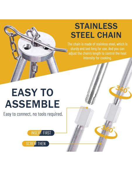 Horno de Fuego Portátil Kikerike con Trípode Ajustable 52.3 cm