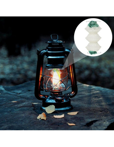 12 Capuchones de Linterna de Gas Piriuuo 3 Capas Verde y Blanco