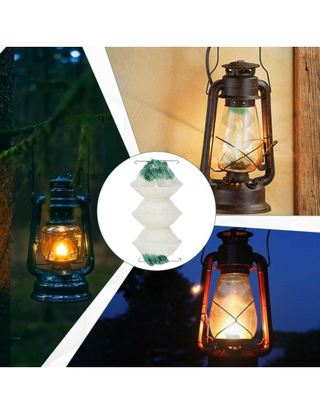 12 Capuchones de Linterna de Gas Piriuuo 3 Capas Verde y Blanco