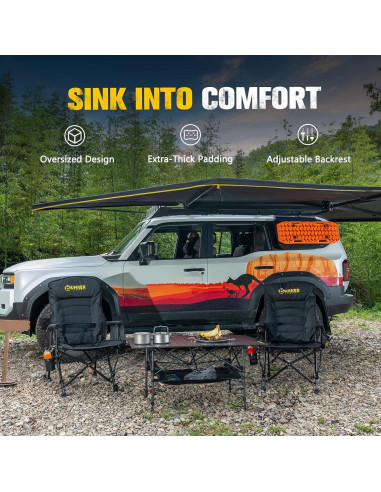 Silla de Camping Plegable BUNKER INDUST Acolchada 204 kg