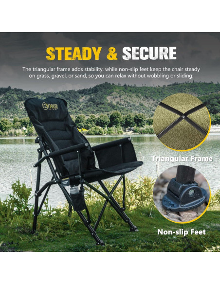 Silla de Camping Plegable BUNKER INDUST Acolchada 204 kg Silla de Camping Plegable BUNKER INDUST Acolchada 204 kg